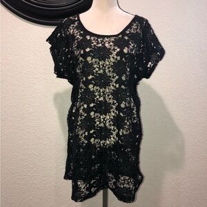 NWOT black crochet cover up
